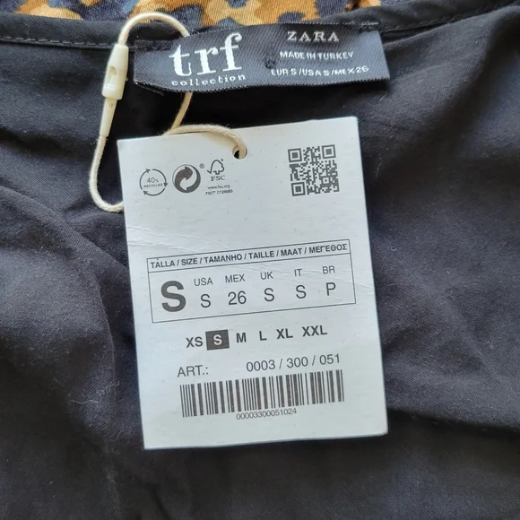 Zara Wrap Dress Leopard Brown Black Long Sleeve Maxi Low Cut Neck Size Small NWT - Picture 3 of 7